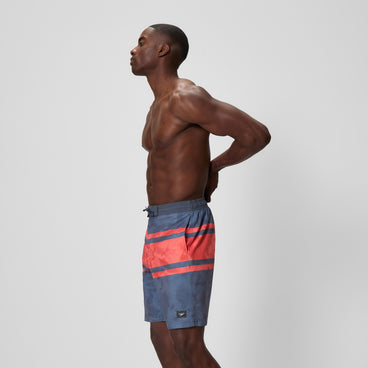 Men's Print Bondi Swim Shorts Grey/Coral