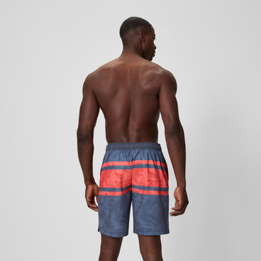 Men's Print Bondi Swim Shorts Grey/Coral