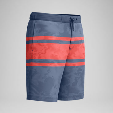 Men's Print Bondi Swim Shorts Grey/Coral