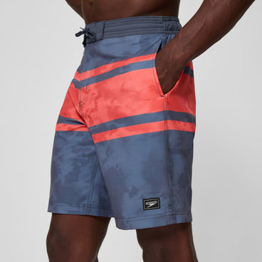 Men's Print Bondi Swim Shorts Grey/Coral