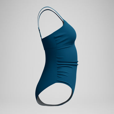Women's Adjustable SolidShirred One Piece Green