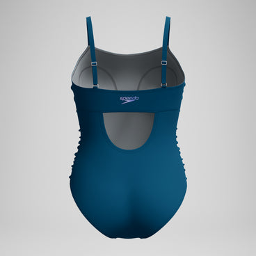 Women's Adjustable SolidShirred One Piece Green