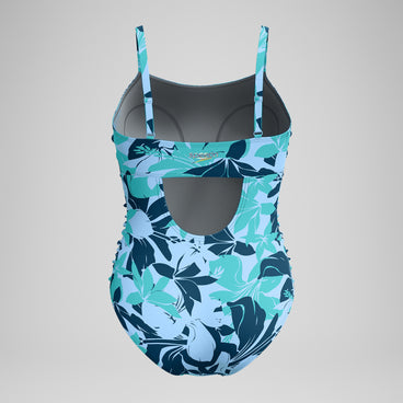 Women's PrintedShirred Tank One Piece Green