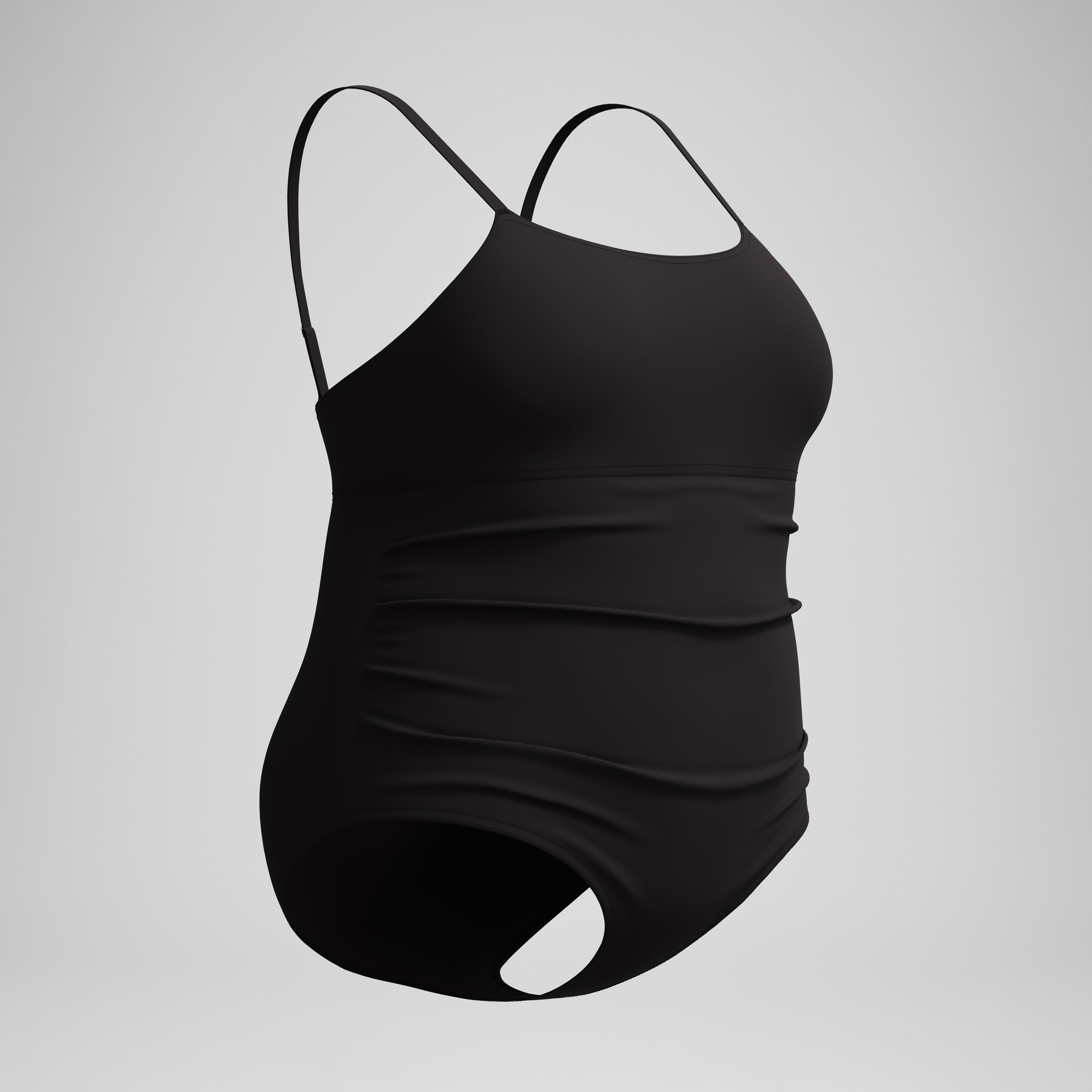 Women's Plus Size Solid Shirred One Piece Black | Speedo