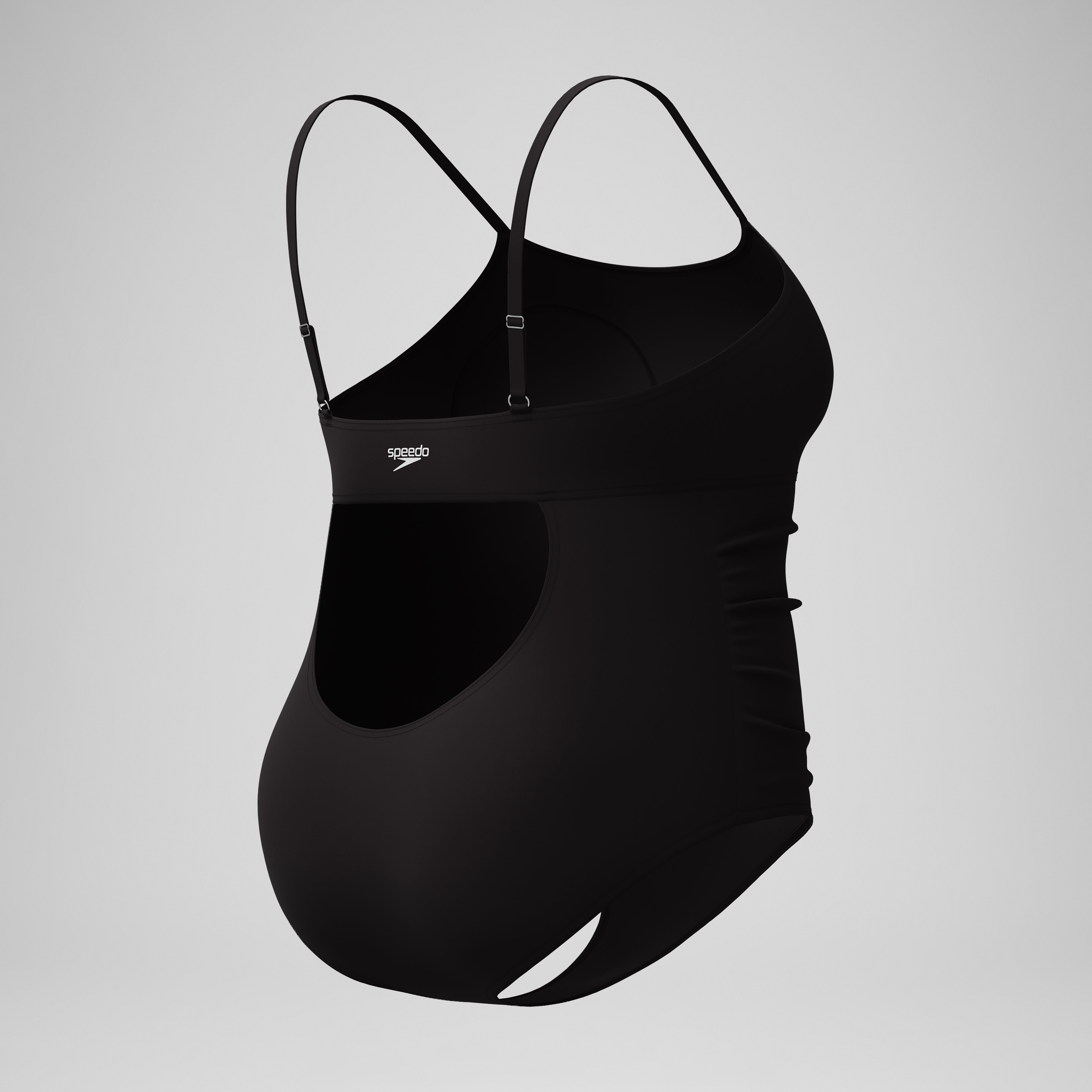 Women's Plus Size Solid Shirred One Piece Black | Speedo