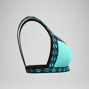 Women's FLU3NTE Logo Elastic Bikini Top Turquoise
