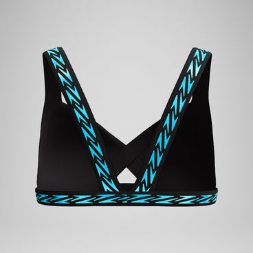 Women's FLU3NTE Logo Elastic Bikini Top Turquoise