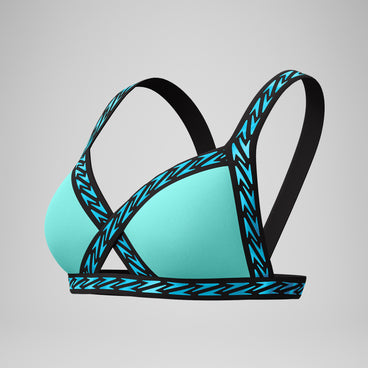 Women's FLU3NTE Logo Elastic Bikini Top Turquoise