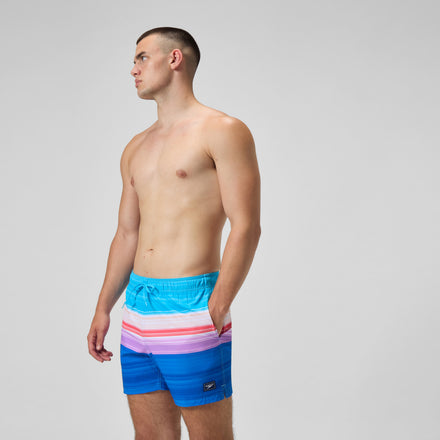 Men's Printed Redondo Edge Swim Shorts Blue/Pink