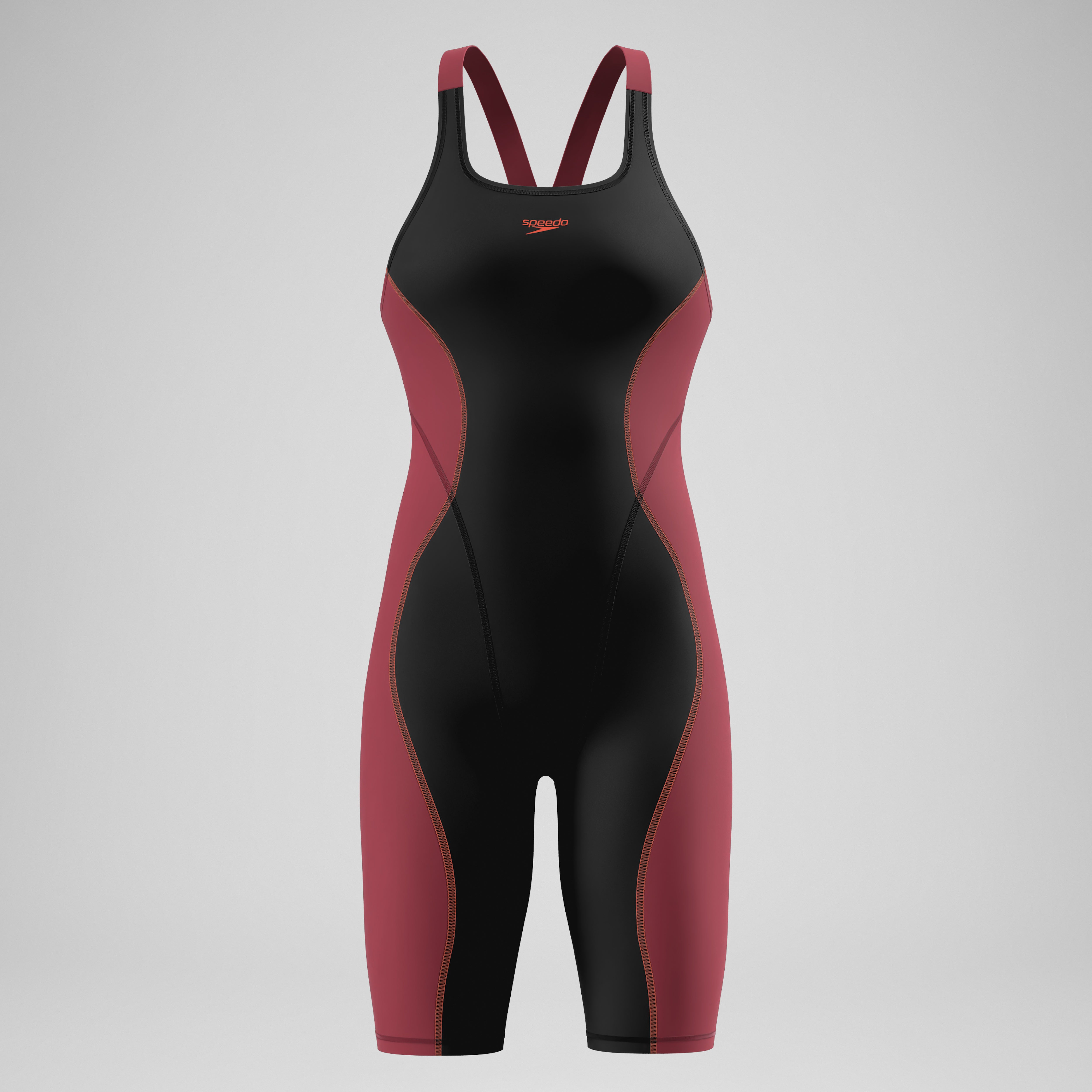 Female Fastskin HyperSpark Openback Kneeskin Black/Red | Speedo