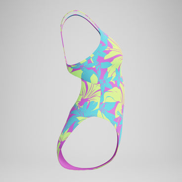 Women's Printed Racerback One Piece Pink/Yellow