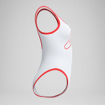 Women's Jetstream Solid Bound Scoop Swimsuit Red/White
