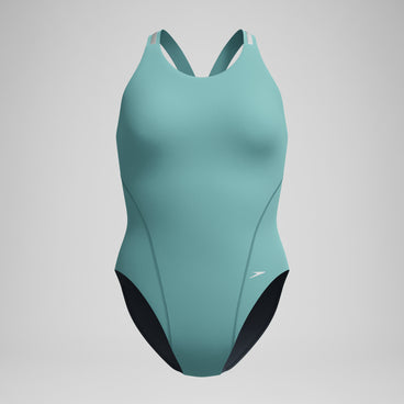 Women's V Class Performance Back Swimsuit Storm Green