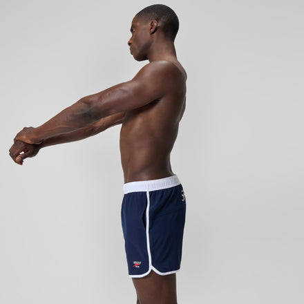 Men's Jetstream Retro Logo Volley Swim Trunks Navy/White