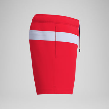 Men's Jetstream Striped Colourblock Swim Shorts Red/White