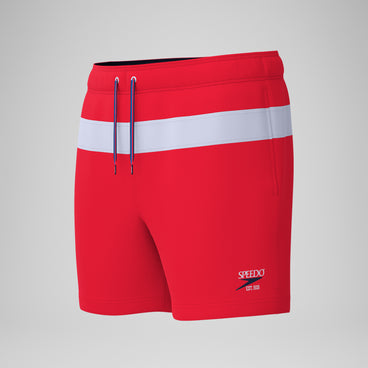 Men's Jetstream Striped Colourblock Swim Shorts Red/White