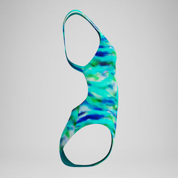 Women's Allover Leaderback Swimsuit Sunset Grove/Green