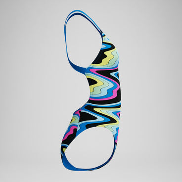 Women's Club Training Printed Leaderback One Piece Black/Blue
