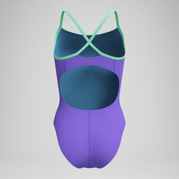 Women's Club Training Solid Flyback 2.0 Swimsuit Purple/Green