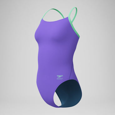 Women's Club Training Solid Flyback 2.0 Swimsuit Purple/Green