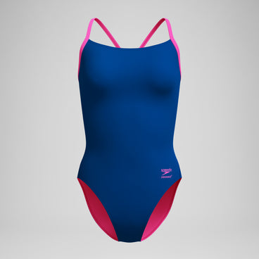 Women's Club Training Solid Flyback 2.0 One Piece Blue/Pink