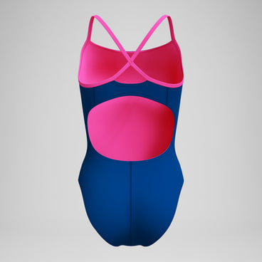Women's Club Training Solid Flyback 2.0 One Piece Blue/Pink