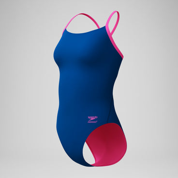 Women's Club Training Solid Flyback 2.0 One Piece Blue/Pink