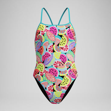 Women's Club Training Printed Turnback Swimsuit Green