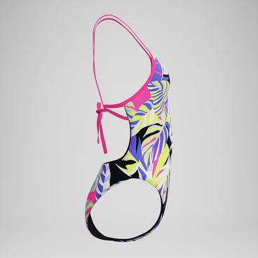 Women's Club Training Printed Tie Back Swimsuit Purple/Pink