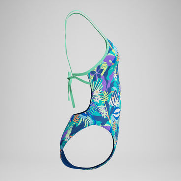 Women's Club Training Printed Tie Back Swimsuit Green