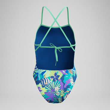 Women's Club Training Printed Tie Back Swimsuit Green