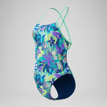 Women's Club Training Printed Tie Back Swimsuit Green