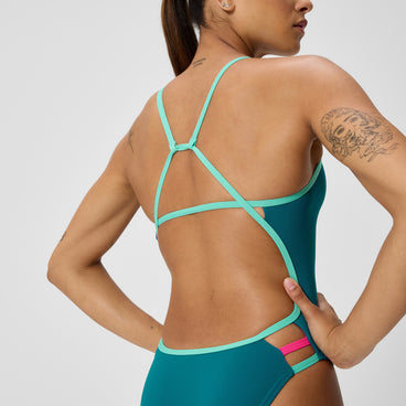 Women's Club Training Tri Back Swimsuit Teal/Blue