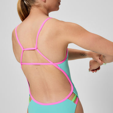 Women's Tri Back Swimsuit Blue