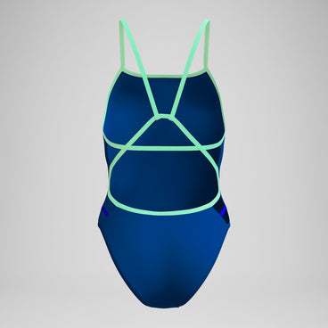 Women's Club Training Solid Tri Back One Piece Blue/Green