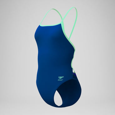 Women's Club Training Solid Tri Back One Piece Blue/Green