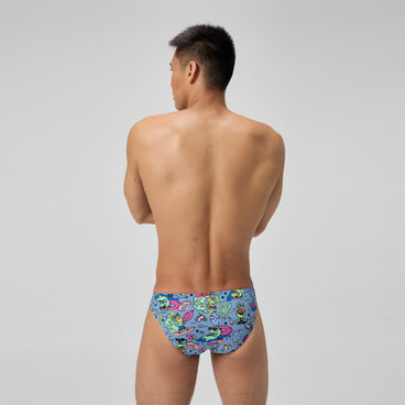 Men's Club Training Printed Brief Blue/Green