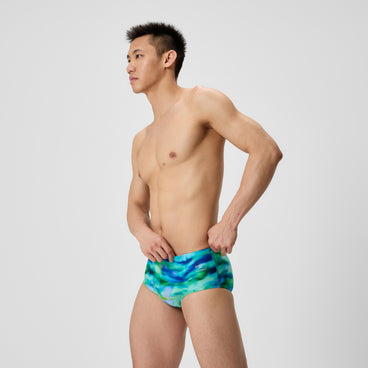 Men's Printed Brief Turquoise/Green
