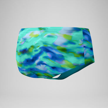 Men's Printed Brief Turquoise/Green