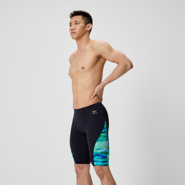 Men's Spliced Printed Jammer Sunset Grove/Black