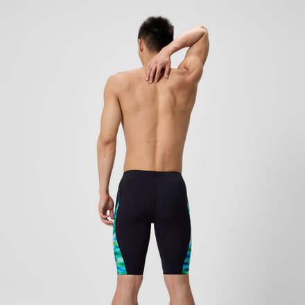 Men's Spliced Printed Jammer Sunset Grove/Black