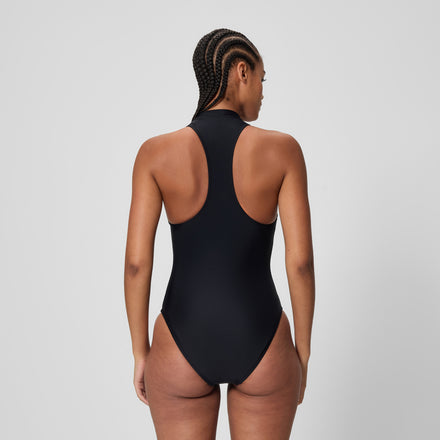 Women's Ocean Flex Zip One Piece Black/Green