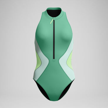 Women's Ocean Flex Zip Swimsuit Green
