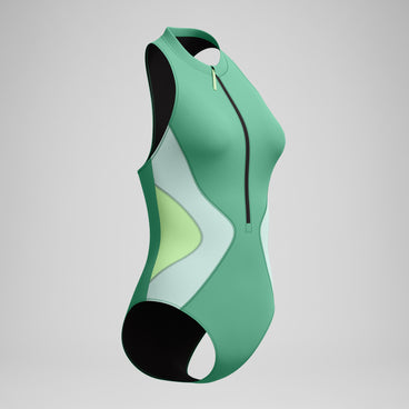Women's Ocean Flex Zip Swimsuit Green