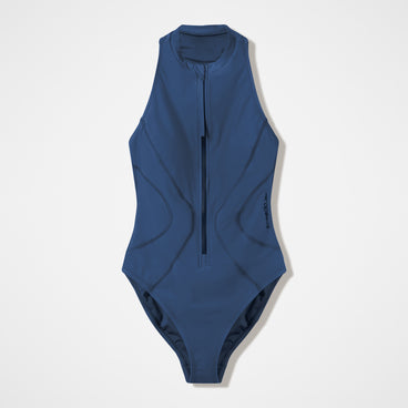 Women's Ocean Flex Zip Swimsuit Grey/Blue