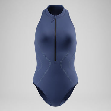 Women's Ocean Flex Zip Swimsuit Grey/Blue