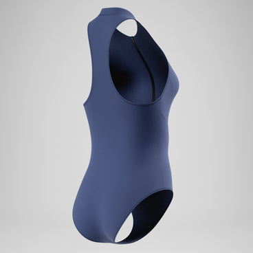 Women's Ocean Flex Zip Swimsuit Grey/Blue