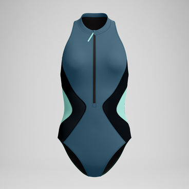Women's Ocean Flex Zip Swimsuit Blue