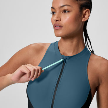 Women's Ocean Flex Zip Swimsuit Blue
