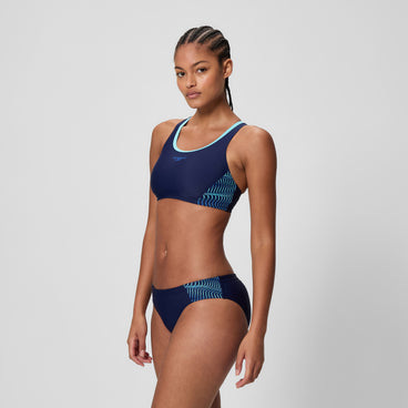 Women's Placement Racerback Bikini Set Navy/Blue